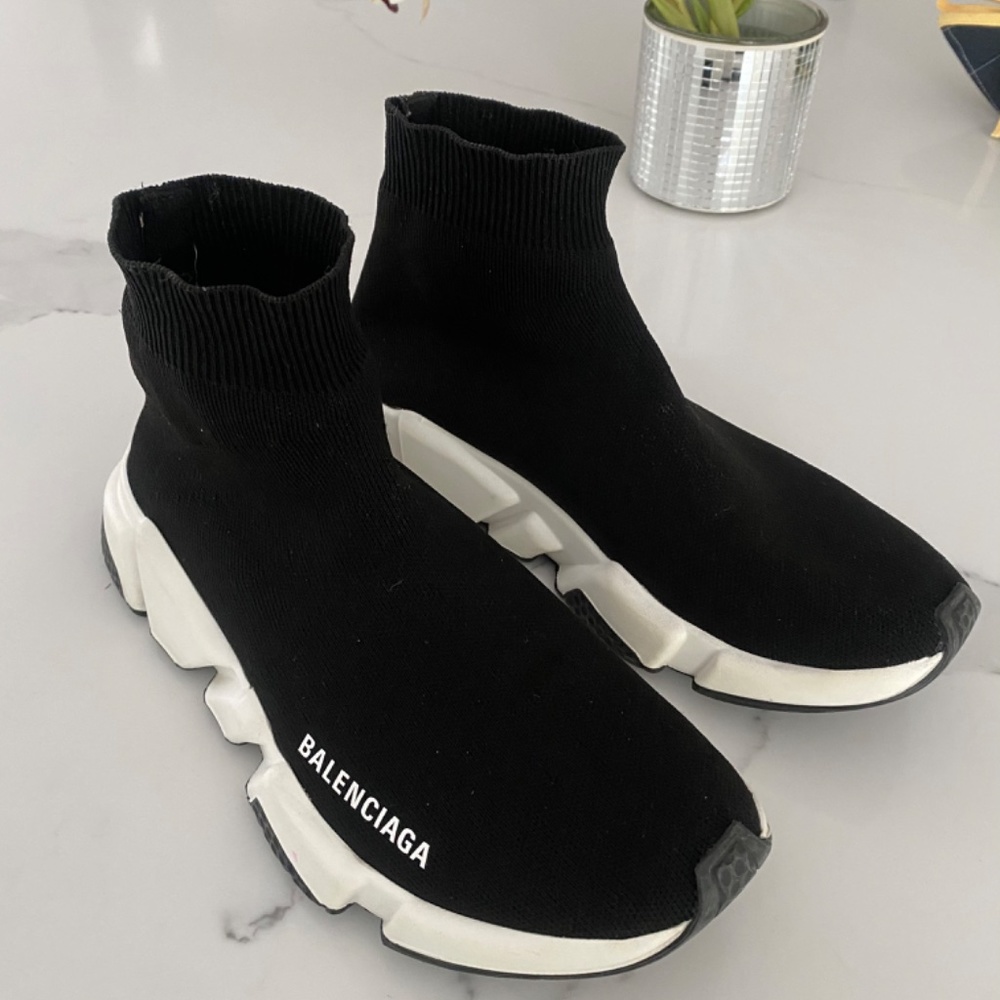 BALENCIAGA SPEED KNIT HIGH TOP SNEAKERS SIZE EU 38/US8 - Picture 3 of 6